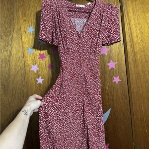 Levi's Red and White Patterned Midi Dress